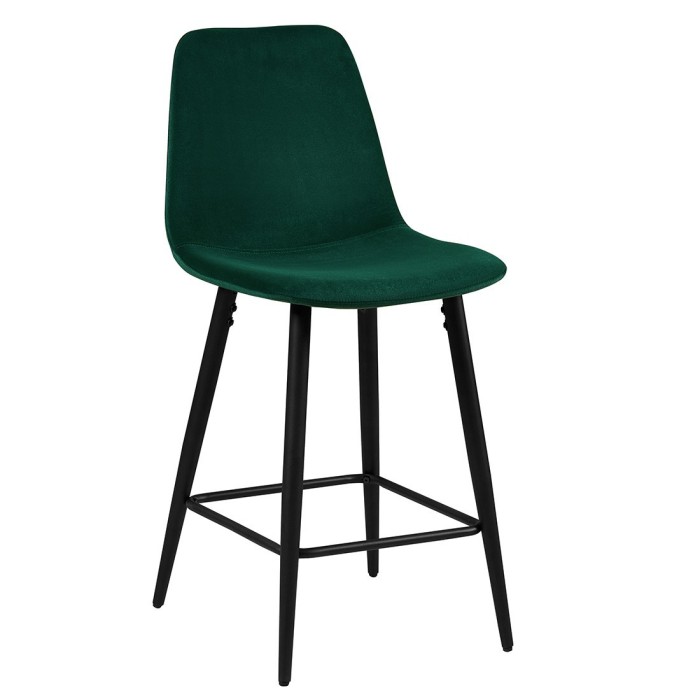 Chaise de comptoir en velours BOYLD, coloris vert