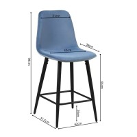 Chaise de comptoir en velours BOYLD, coloris bleu clair