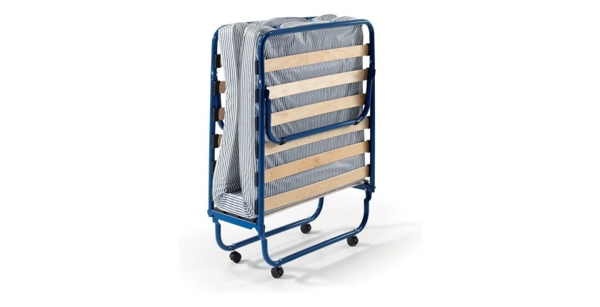 Lit pliant à roulettes en métal 80x190cm NAZARE, sommier et matelas inclus