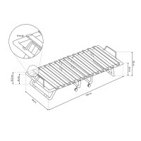 Lit pliant à roulettes en métal 80x190cm NAZARE, sommier et matelas inclus