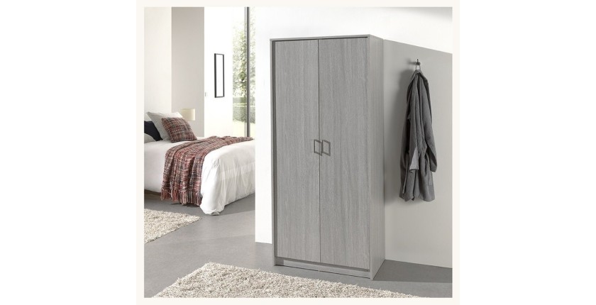 Garde Robe REY, armoire 2 portes idéal pour votre entrée ou votre buanderie