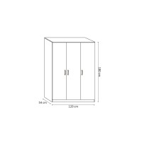 Garde Robe REY, armoire 3 portes idéal pour votre entrée, votre buanderie ou votre sdb