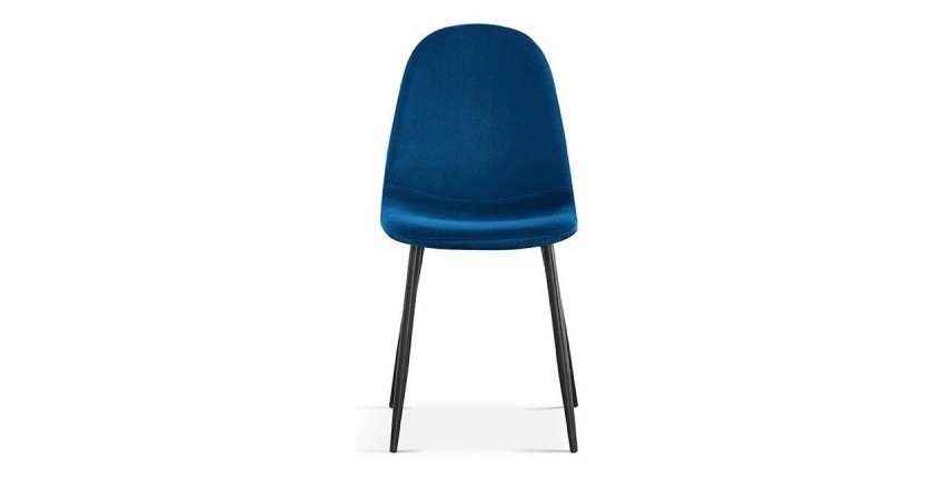 Chaise 'Boï' Velours Bleu foncé