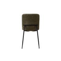 Chaise 'ALICE' Bouclé Vert, dimension H81.5 x L42 x P57, idéal pour votre cuisine ou salle à manger