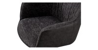 Chaise 'LUCIA' Bouclé Gris Dos PU Gris clair, dimension H82.5 x L62 x P63, idéal pour votre cuisine ou salle à manger