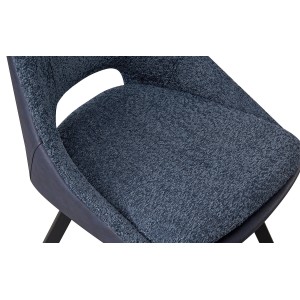 Chaise revêtement Bouclé pour salle à manger coloris Bleu. Collection FILA