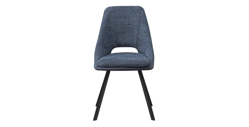 Chaise revêtement Bouclé pour salle à manger coloris Bleu. Collection FILA