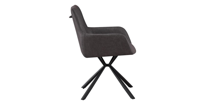 Chaise 'LYRO' PU Gris clair, dimension H86 x L55.5 x P64.5, idéal pour votre cuisine ou salle à manger