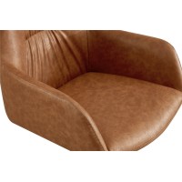 Chaise 'LYRO' PU Cognac, dimension H86 x L55.5 x P64.5, idéal pour votre cuisine ou salle à manger