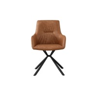 Chaise 'LYRO' PU Cognac, dimension H86 x L55.5 x P64.5, idéal pour votre cuisine ou salle à manger