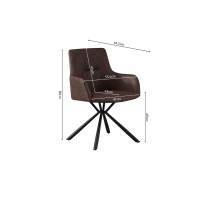 Chaise 'LYRO' PU Brun, dimension H86 x L55.5 x P64.5, idéal pour votre cuisine ou salle à manger