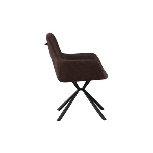 Chaise 'LYRO' PU Brun, dimension H86 x L55.5 x P64.5, idéal pour votre cuisine ou salle à manger