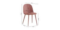 Chaise 'JASMON' coussin PU Terracotta, dimension H81 x L51 x P44, idéal pour votre cuisine ou salle à manger