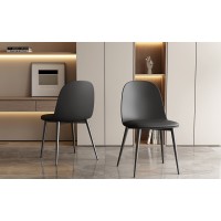 Chaise 'JASMON' coussin PU Noir, dimension H81 x L51 x P44, idéal pour votre cuisine ou salle à manger