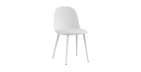 Chaise 'JASMON' Coussin PU Blanc, dimension H81 x L51 x P44, idéal pour votre cuisine ou salle à manger