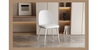 Chaise 'JASMON' Coussin PU Blanc, dimension H81 x L51 x P44, idéal pour votre cuisine ou salle à manger