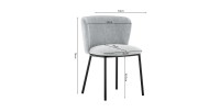 Chaise 'ARTHUS' Tissu Gris clair, dimension H76 x L52 x P54, idéal pour votre cuisine ou salle à manger