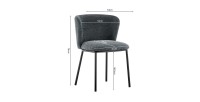 Chaise 'ARTHUS' Tissu Gris foncé, dimension H76 x L52 x P54, idéal pour votre cuisine ou salle à manger