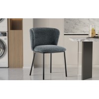 Chaise 'ARTHUS' Tissu Gris foncé, dimension H76 x L52 x P54, idéal pour votre cuisine ou salle à manger