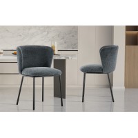 Chaise 'ARTHUS' Tissu Gris foncé, dimension H76 x L52 x P54, idéal pour votre cuisine ou salle à manger