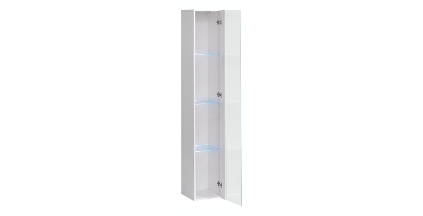 vitrine suspendue blanche avec 1 porte vitrée et éclairage LED inclus. Collection SWITCH.