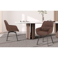 Chaise BOBO PU Micro fibre Brun, dimensions: H84 x L66.5 x P61 cm, idéal pour votre cuisine ou salle à manger