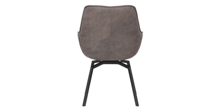 Chaise BOBO PU Micro fibre Gris, dimensions: H84 x L66.5 x P61 cm, idéal pour votre cuisine ou salle à manger