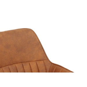 Chaise BOBO PU Micro fibre Cognac, dimensions: H84 x L66.5 x P61 cm, idéal pour votre cuisine ou salle à manger