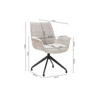 Chaise OMAR Bouclé Beige, dimension H84 x L66 x D58, idéal pour votre cuisine ou salle à manger