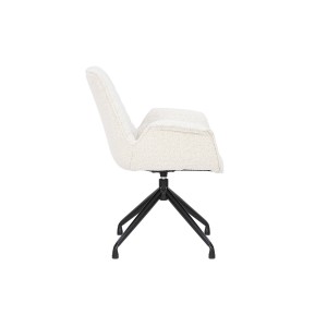 Chaise OMAR Bouclé Blanc, dimension H84 x L66 x D58, idéal pour votre cuisine ou salle à manger