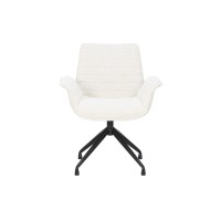 Chaise OMAR Bouclé Blanc, dimension H84 x L66 x D58, idéal pour votre cuisine ou salle à manger