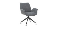 Chaise OMAR Bouclé Gris foncé, dimension H84 x L66 x D58, idéal pour votre cuisine ou salle à manger