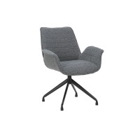 Chaise OMAR Bouclé Gris foncé, dimension H84 x L66 x D58, idéal pour votre cuisine ou salle à manger