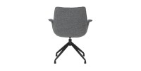 Chaise OMAR Bouclé Gris foncé, dimension H84 x L66 x D58, idéal pour votre cuisine ou salle à manger