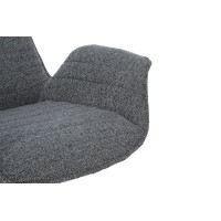 Chaise OMAR Bouclé Gris foncé, dimension H84 x L66 x D58, idéal pour votre cuisine ou salle à manger