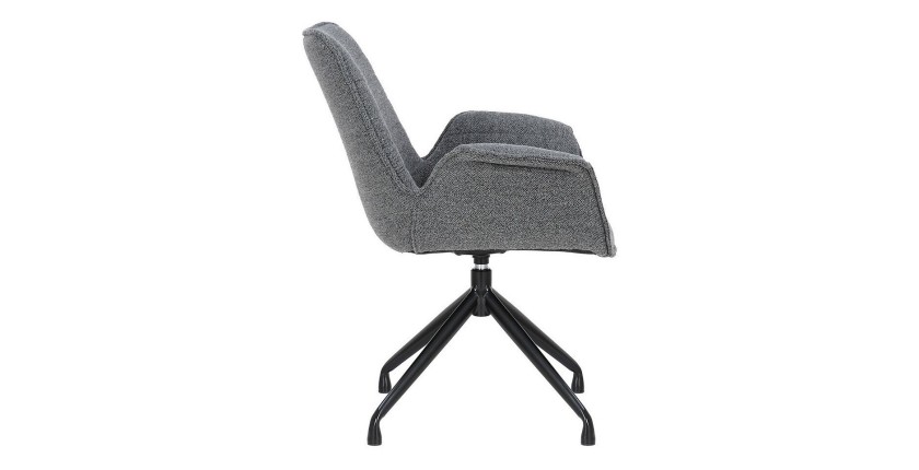 Chaise OMAR Bouclé Gris foncé, dimension H84 x L66 x D58, idéal pour votre cuisine ou salle à manger