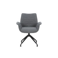 Chaise OMAR Bouclé Gris foncé, dimension H84 x L66 x D58, idéal pour votre cuisine ou salle à manger