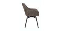 Chaise DORA PU Micro fibre Gris, dimensions: H84 x L59.5 x P62 cm, idéal pour votre cuisine ou salle à manger