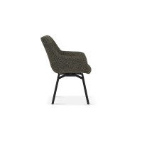 Chaise MADO Pivotant tissu Vert, dimension H84 x L63 x P63, idéal pour votre cuisine ou salle à manger