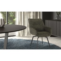 Chaise MADO Pivotant tissu Vert, dimension H84 x L63 x P63, idéal pour votre cuisine ou salle à manger