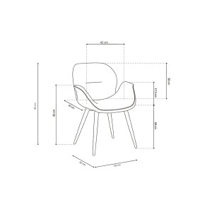 Chaise MAXIMA Tissu Vert, dimension H85 x L64 x P60, idéal pour votre cuisine ou salle à manger