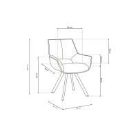 Chaise TIMOTE Tissu Gris, dimension H86.5 x L61 x P64, idéal pour votre cuisine ou salle à manger