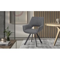 Chaise TIMOTE Tissu Gris, dimension H86.5 x L61 x P64, idéal pour votre cuisine ou salle à manger