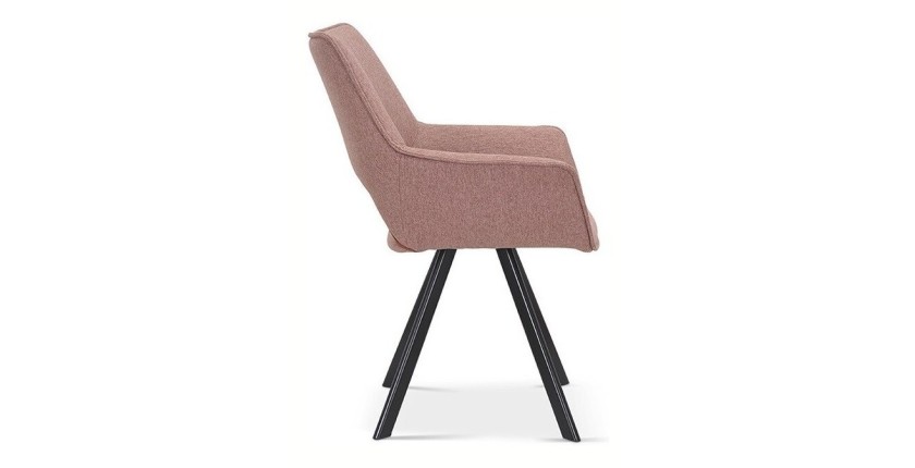 Chaise TIMOTE Tissu Rose, dimension H86.5 x L61 x P64, idéal pour votre cuisine ou salle à manger