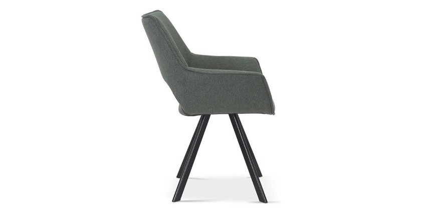 Chaise TIMOTE Tissu Vert, dimension H86.5 x L61 x P64, idéal pour votre cuisine ou salle à manger