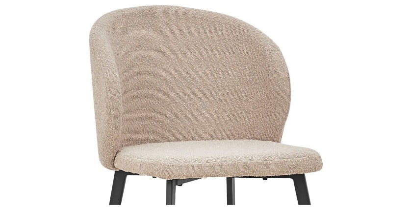 Chaise TOLO Tissu Bouclé Sable, dimension H80 x L51 x P55, idéal pour votre cuisine ou salle à manger