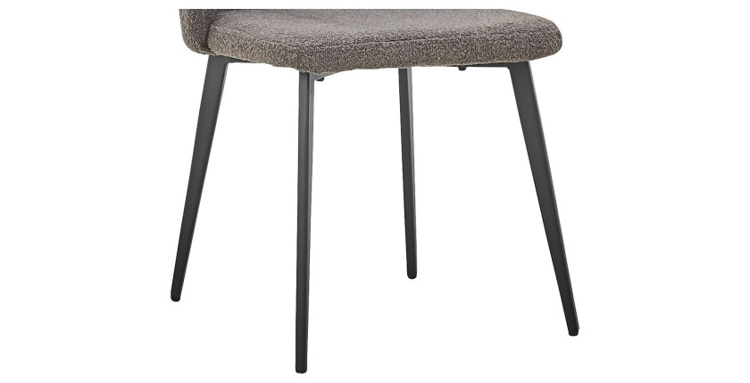 Chaise TOLO Tissu Bouclé Gris, dimension H80 x L51 x P55, idéal pour votre cuisine ou salle à manger