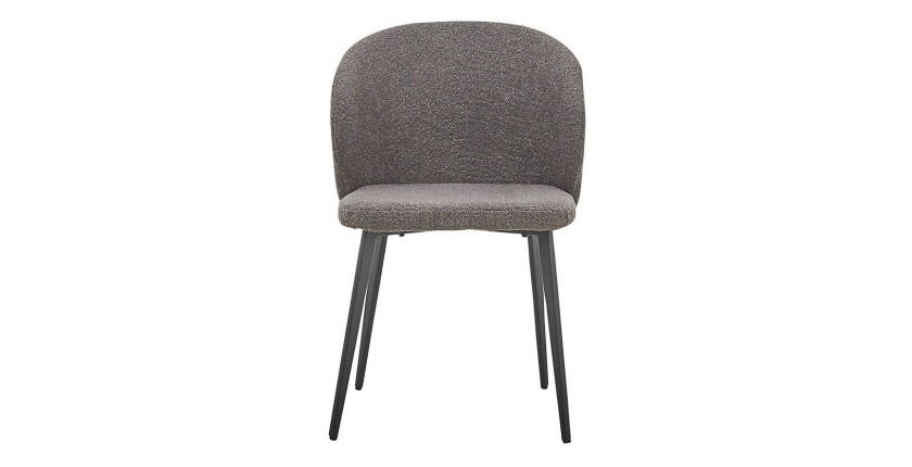 Chaise TOLO Tissu Bouclé Gris, dimension H80 x L51 x P55, idéal pour votre cuisine ou salle à manger