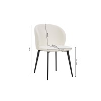 Chaise TOLO Tissu Bouclé Blanc, dimension H80 x L51 x P55, idéal pour votre cuisine ou salle à manger