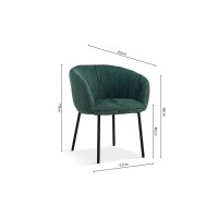 Chaise SEVILLE Tissu Vert, dimension H79 x L57 x P62, idéal pour votre cuisine ou salle à manger